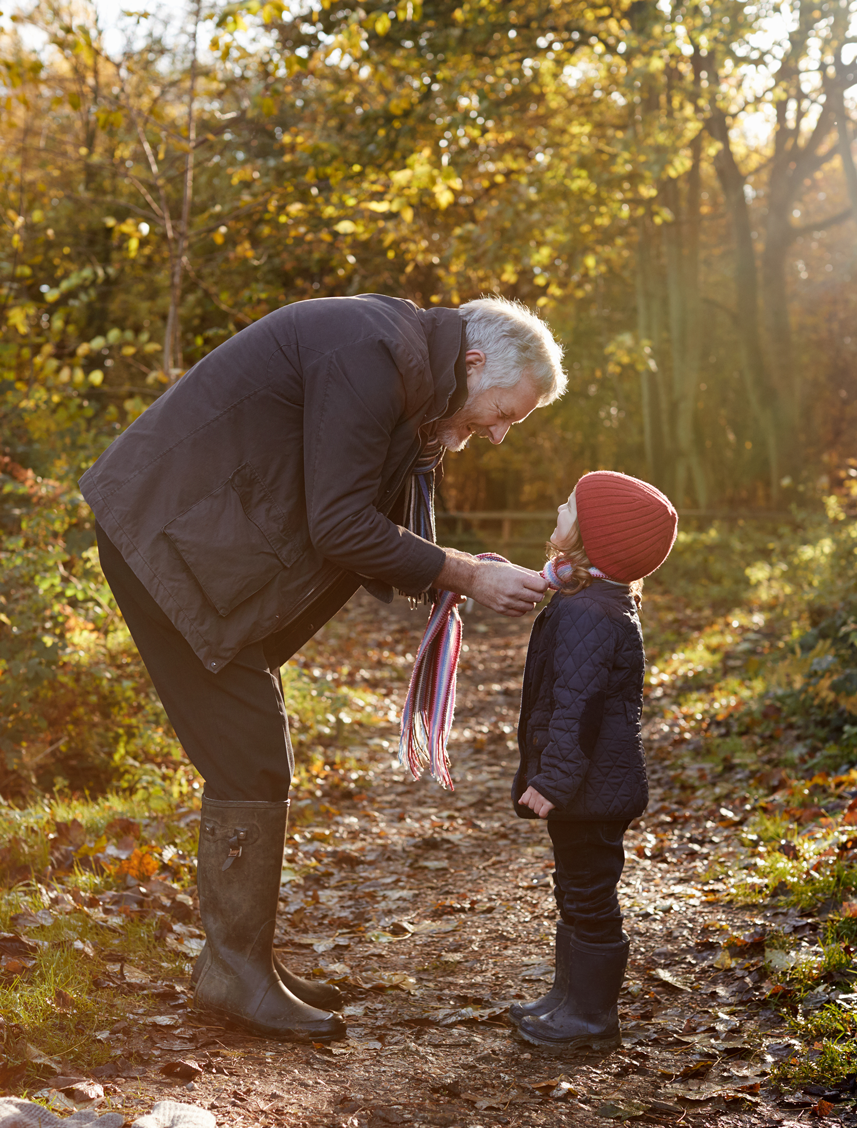 elderly man and child