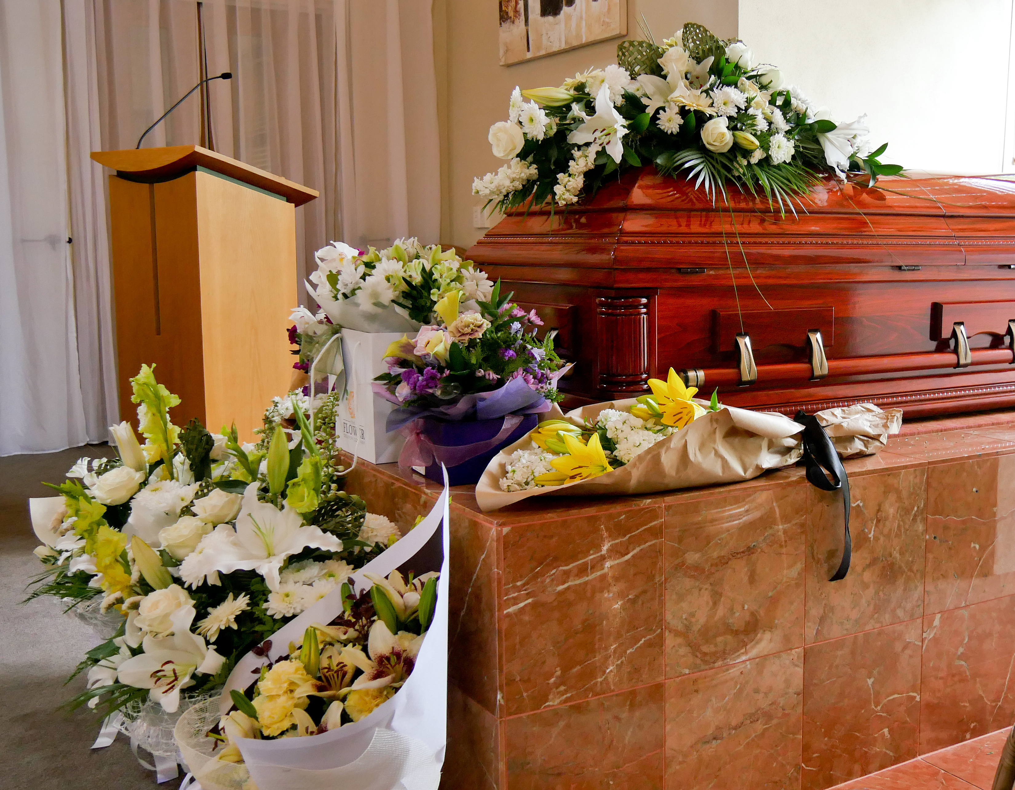 coffin at a traditional funeral