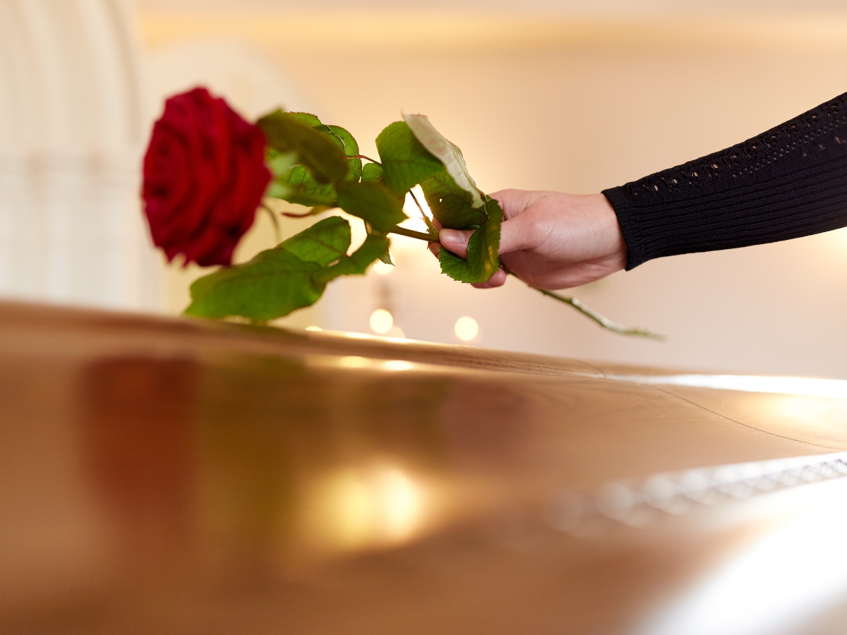 traditional funeral coffin